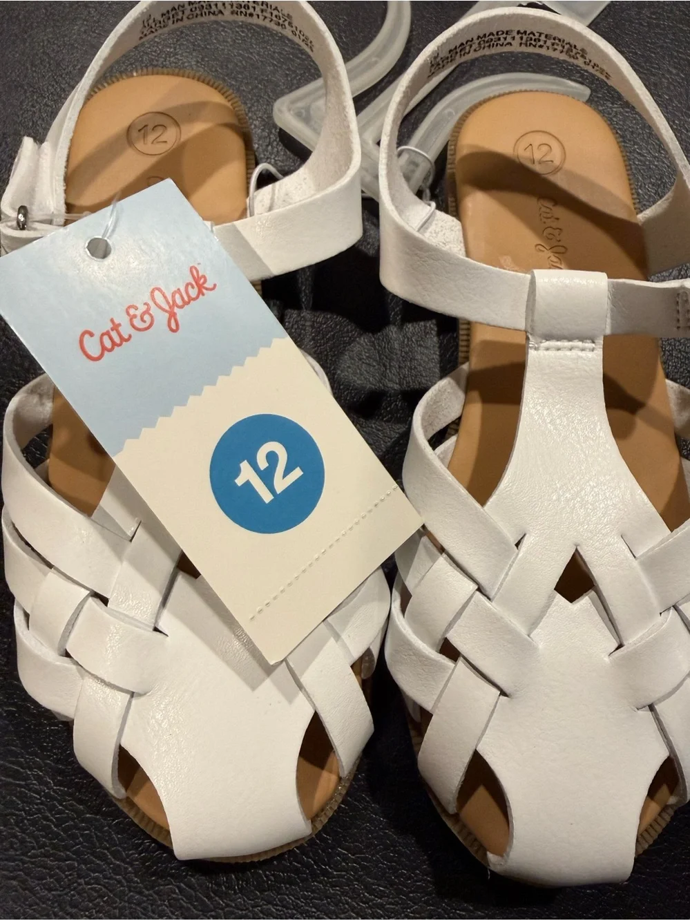 Cat & Jack White Braided Toddler Sandals - Size 5